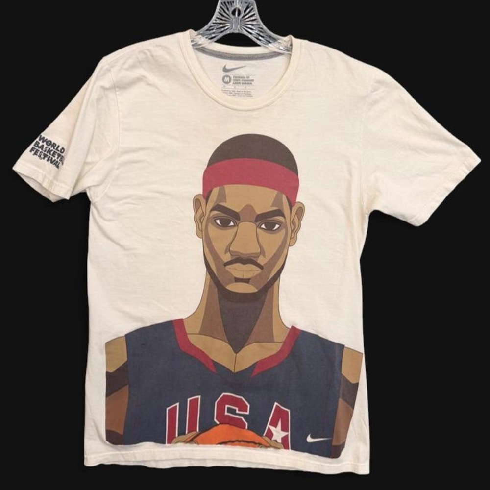Vintage Rare Nike World Basketball Festival LeBron James USA Graphic Tee